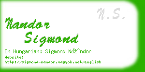 nandor sigmond business card